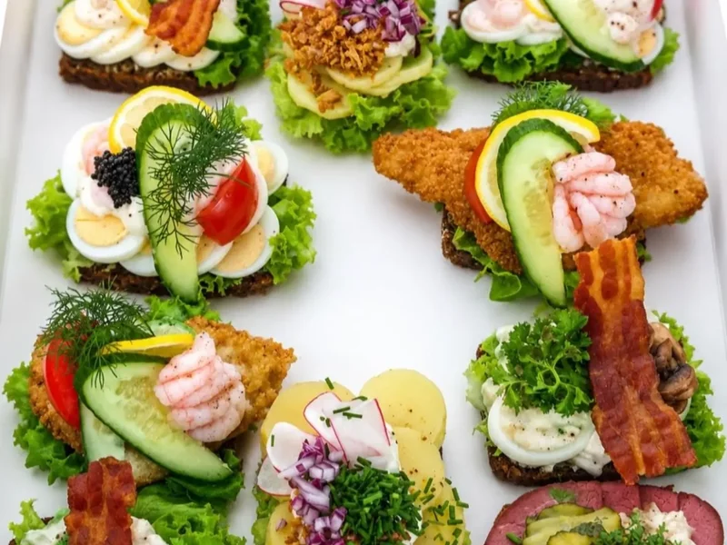 10 stk. uspecificeret højtbelagt smørrebrød – smørrebrød fra Birkerød Smørrebrød