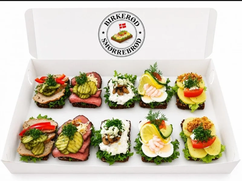 10 stk. uspecificerede store håndmadder – smørrebrød fra Birkerød Smørrebrød
